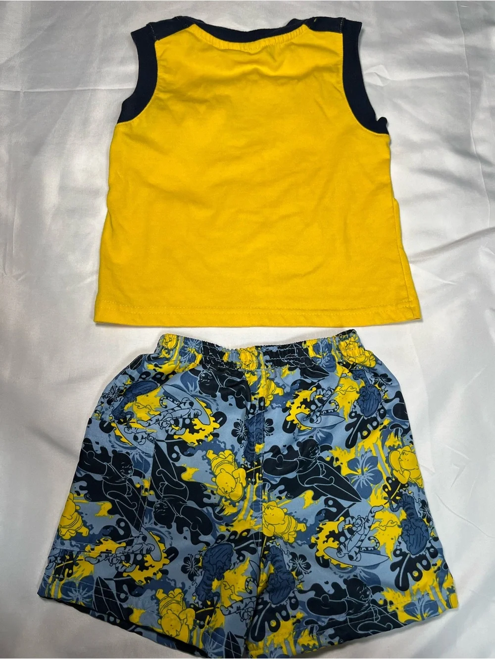 Vintage Disney‎ Winnie The Pooh Surfing 2 Pc Set Boys 24M Tank Top Shorts